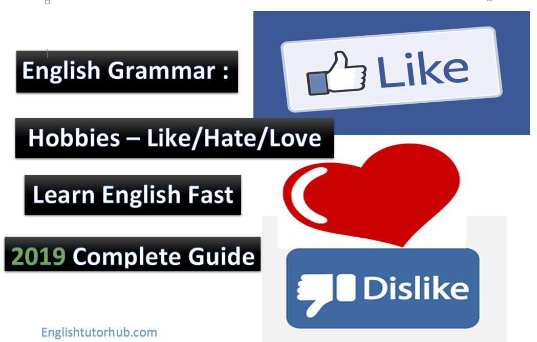 English grammar Hobbies Like Hate Love