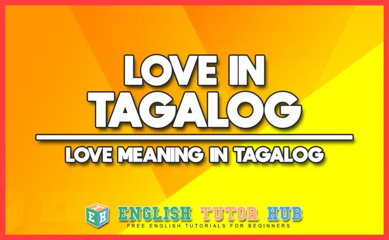 What Is Love In Tagalog Sentence