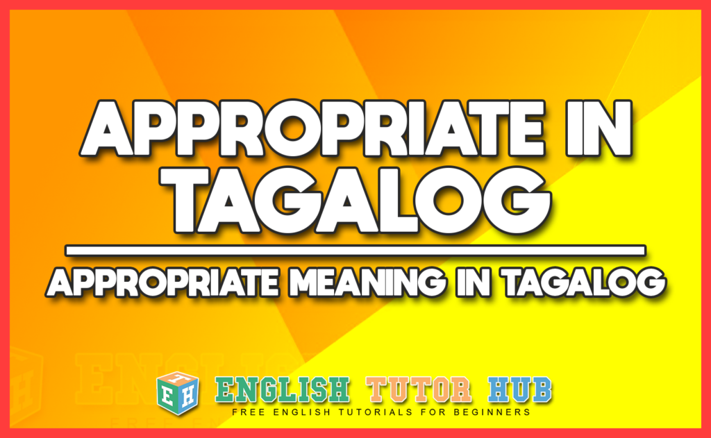 APPROPRIATE IN TAGALOG - APPROPRIATE MEANING IN TAGALOG