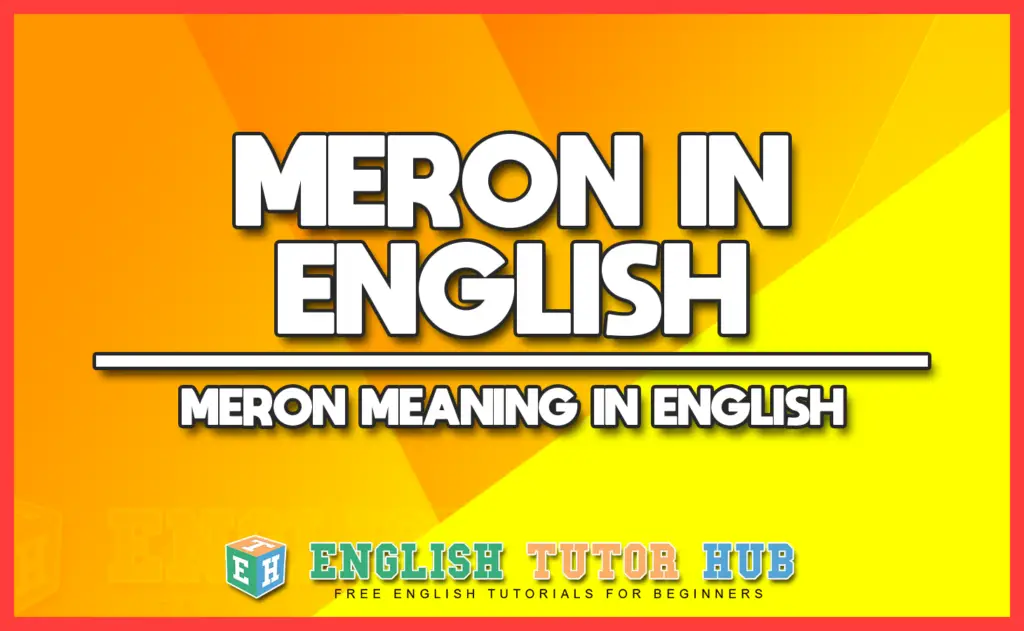 MERON IN ENGLISH - MERON MEANING IN ENGLISH