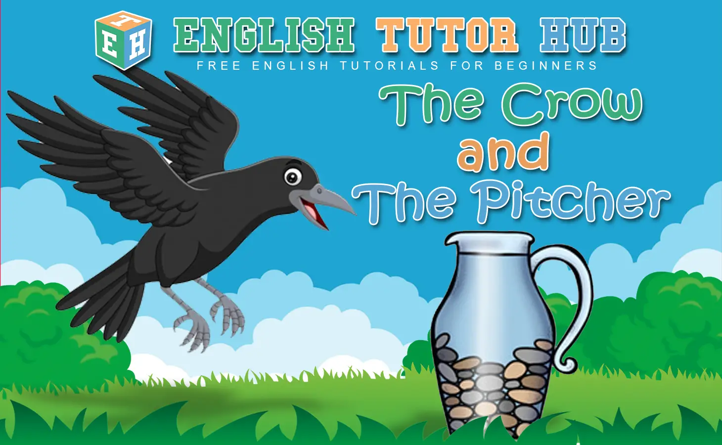 The Crow and The Pitcher Story With Moral Lesson And Summary