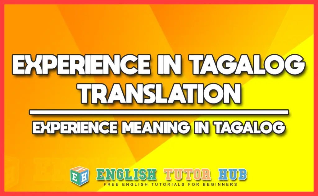 EXPERIENCE IN TAGALOG TRANSLATION - EXPERIENCE MEANING IN TAGALOG
