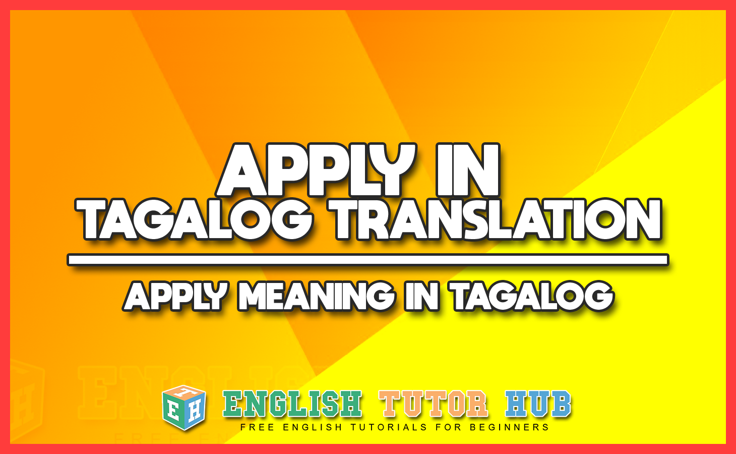 APPLY IN TAGALOG TRANSLATION