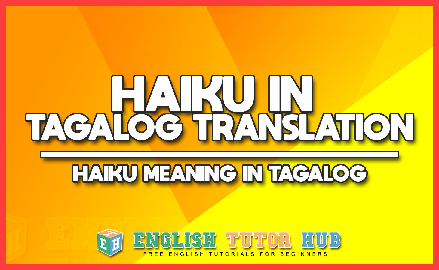 HAIKU IN TAGALOG TRANSLATION
