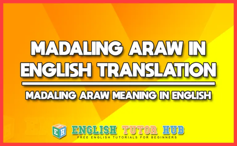madaling araw english - DrBeckmann