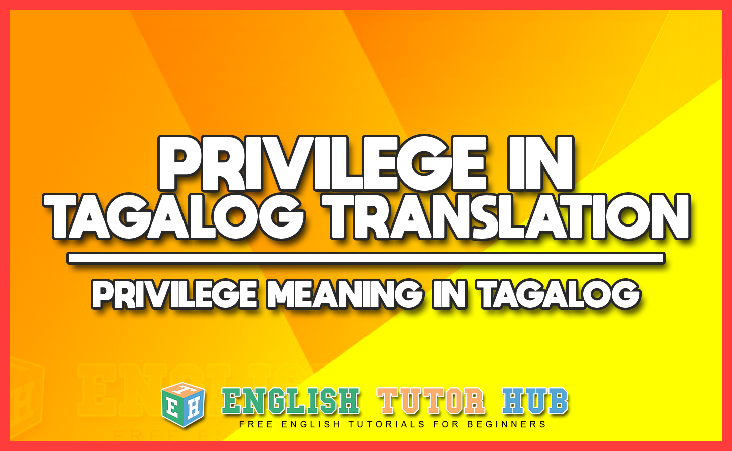 PRIVILEGE IN TAGALOG TRANSLATION