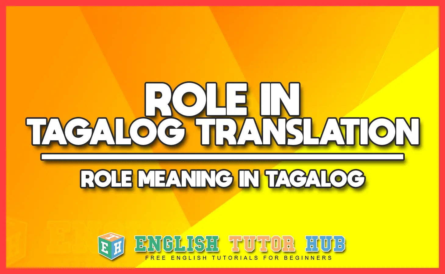 ROLE IN TAGALOG TRANSLATION